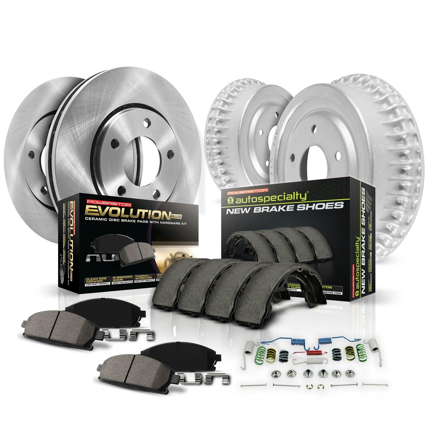 Rotor Drum and Shoe Kits Power Stop Front & Rear KOE15053DK Autospecialty Daily Driver Pad 
